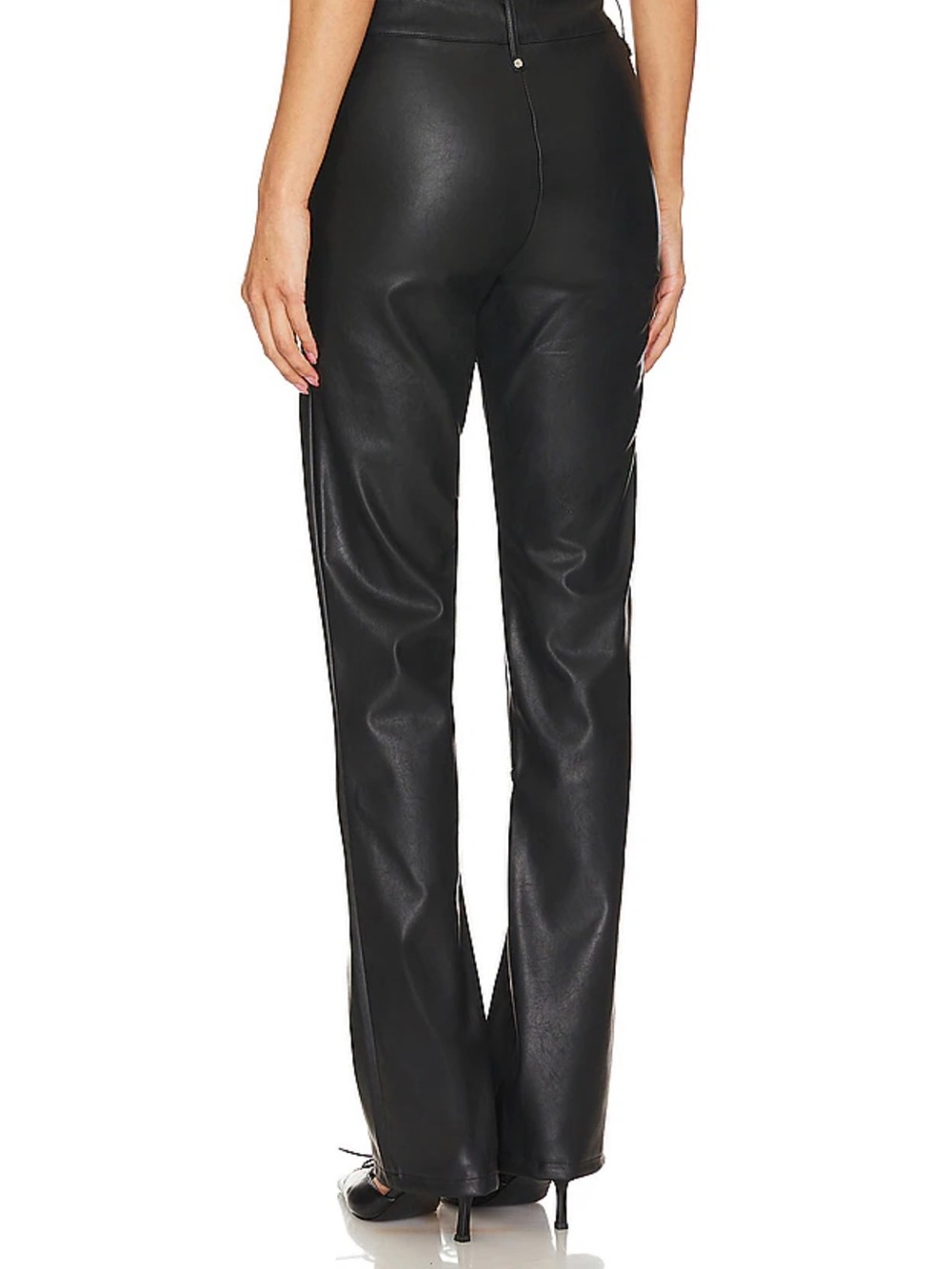 I.AM.GIA Black Lace-Up Faux Leather Straight Leg Pants - Picture 4 of 7